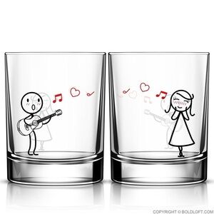 Bold Loft LOVE ME TENDER Couple Drinking Glass Set